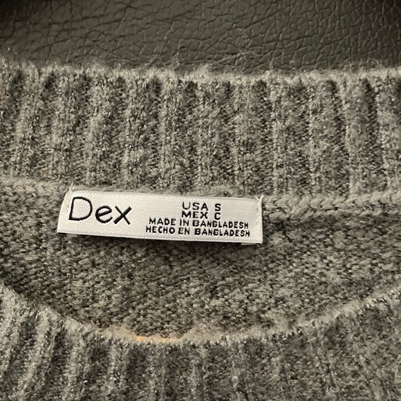 2/$35 Dex Long Sweater Gray with Black Lace up Side Pattern - Small - Picture 3 of 5